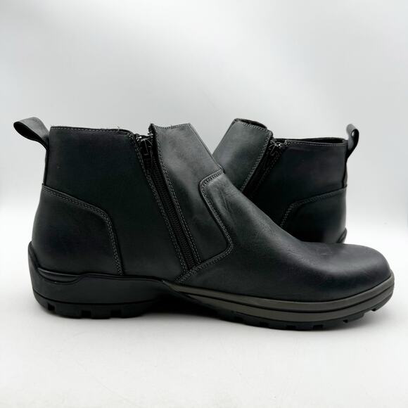 Propet Mens Brock Ankle Boot US 14 M EU 48 Black Leather Dual Zipper EUC main image 10